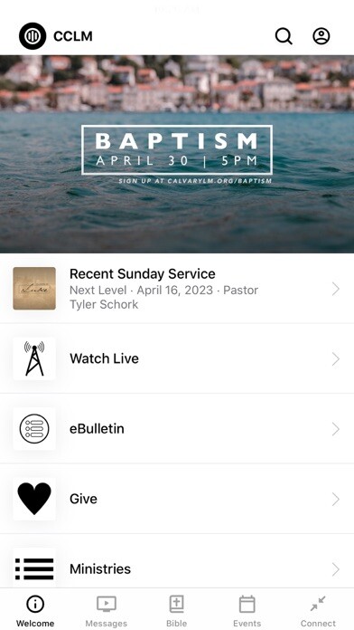 Emulate iPhone app Calvary Chapel La Mirada using MyAndroid