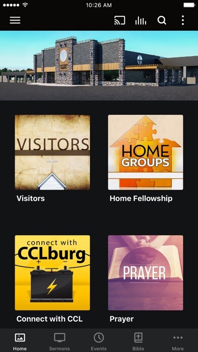 Emulate iPhone app Calvary Chapel Lynchburg using MyAndroid