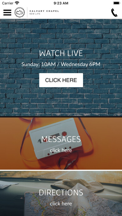 Emulate iPhone app Calvary Chapel New Life using MyAndroid