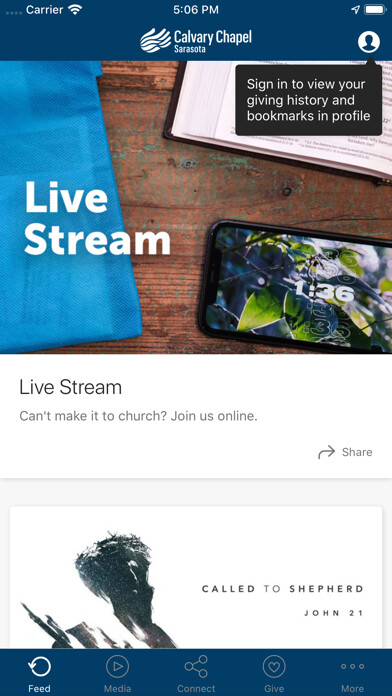 Emulate iPhone app Calvary Chapel SRQ using MyAndroid