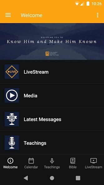 Emulate iPhone app Calvary Chapel Whitefish using MyAndroid