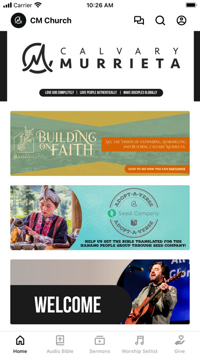 Emulate iPhone app Calvary Murrieta using MyAndroid