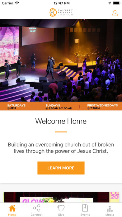 Emulate iPhone app CALVARY REVIVAL CHURCH using MyAndroid