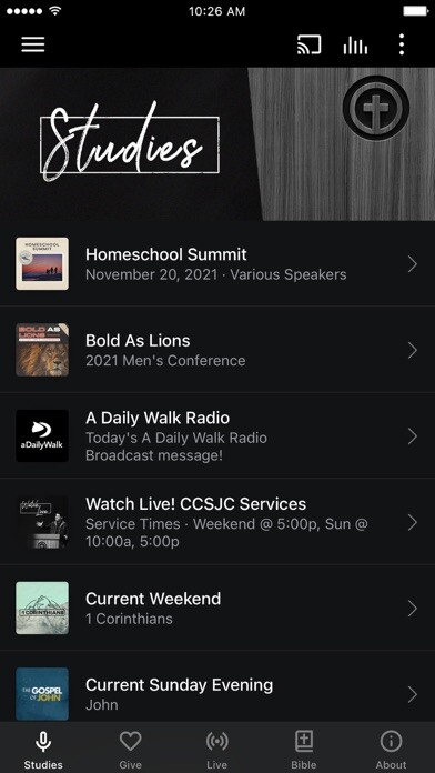Emulate iPhone app Calvary South OC using MyAndroid