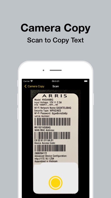 Emulate iPhone app Camera Copy using MyAndroid