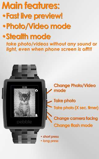 Run android online APK Camera for Pebble from MyAndroid or emulate Camera for Pebble using MyAndroid