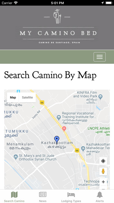 Emulate iPhone app Camino de Santiago Hotels using MyAndroid