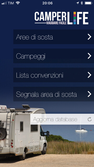 Emulate iPhone app Camper Life Aree di Sosta using MyAndroid