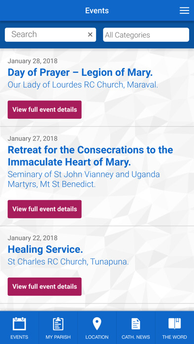 Emulate iPhone app CAMSEL - Catholic News using MyAndroid