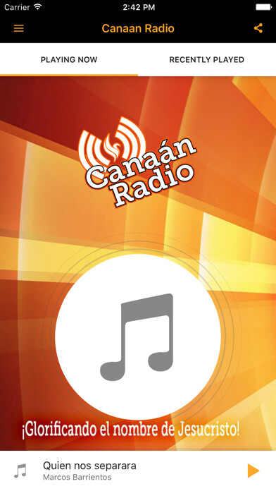 Emulate iPhone app Canaan Radio using MyAndroid