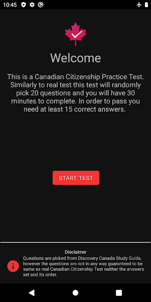 Run android online APK Canadian Citizenship Test - Practice for Free from MyAndroid or emulate Canadian Citizenship Test - Practice for Free using MyAndroid