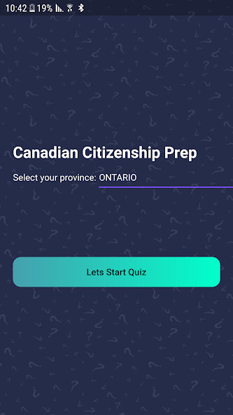 Emulate iPhone app Canadian Citizenship Test Prep using MyAndroid