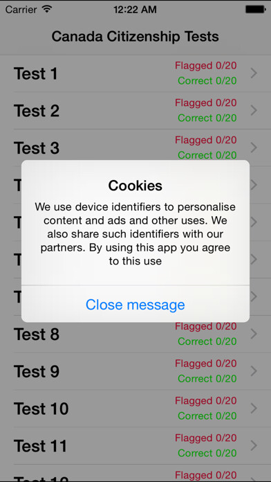 Emulate iPhone app Canadian Citizenship Tests Preparation App with 500 Questions Free using MyAndroid