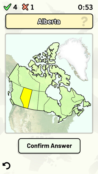 Emulate iPhone app Canadian Provinces & Ter. Quiz using MyAndroid