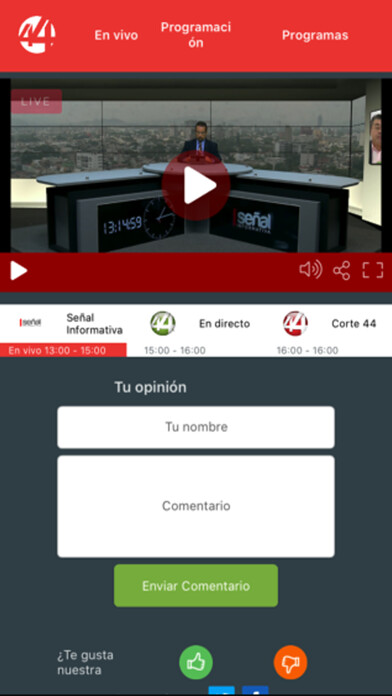 Emulate iPhone app CANAL 44 TV using MyAndroid