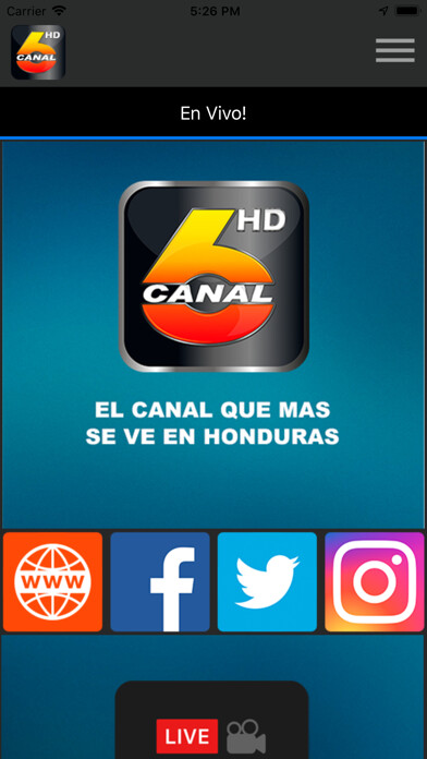 Emulate iPhone app Canal 6 Honduras using MyAndroid Emulate iPhone app Canal 6 Honduras using MyAndroid