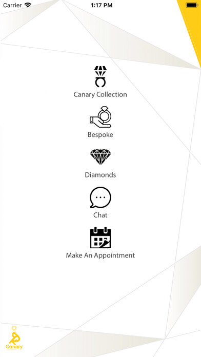 Emulate iPhone app Canary Diamond Jewellery using MyAndroid
