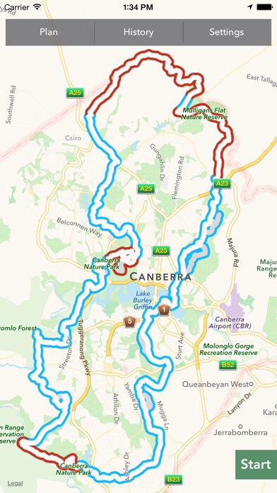 Emulate iPhone app Canberra Centenary Trail using MyAndroid Emulate iPhone app Canberra Centenary Trail using MyAndroid
