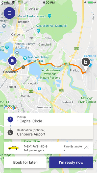 Emulate iPhone app Canberra Elite Taxis using MyAndroid Emulate iPhone app Canberra Elite Taxis using MyAndroid
