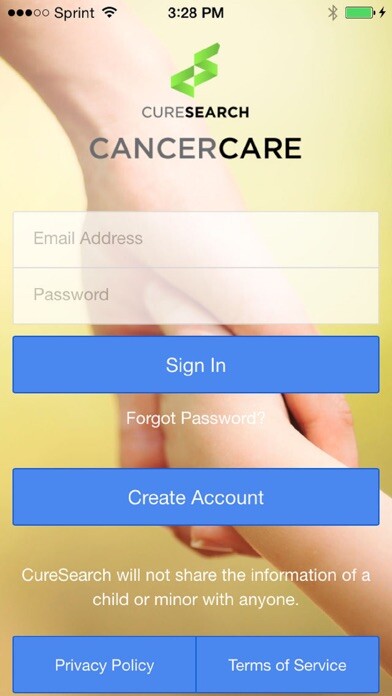 Emulate iPhone app CancerCare by CureSearch using MyAndroid