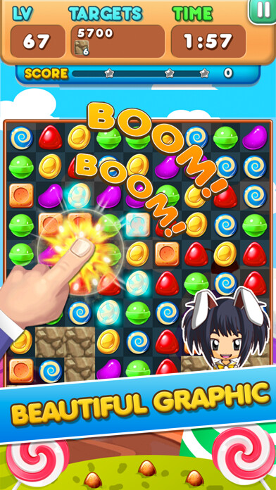 Emulate iPhone app Candy Frenzy Match 3 using MyAndroid