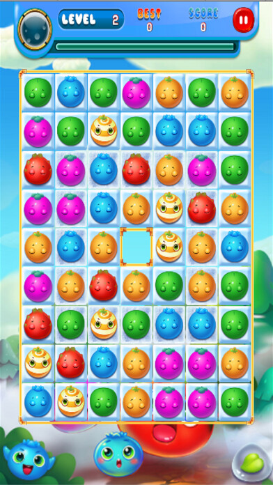 Emulate iPhone app Candy Fruit Mania - Top Free Matching 3 Farm Jelly for Kids and Fiends! using MyAndroid