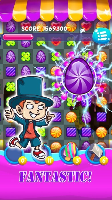 Emulate iPhone app Candy gems with match 3 puzzle game using MyAndroid