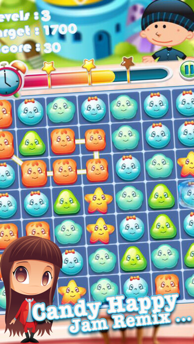 Emulate iPhone app Candy Happy Jam Remix - Best Match 3 Puzzle using MyAndroid
