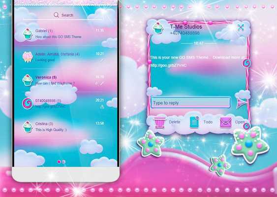 Emulate Android APK Candy Land SMS Theme Emulate Android APK Candy Land SMS Theme