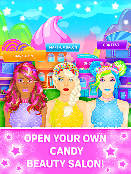 Emulate Android APK Candy Makeover Games for Girls. Hair and makeup