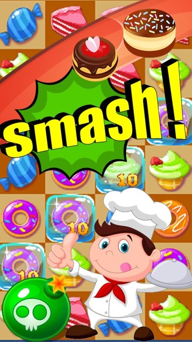 Emulate iPhone app candy sweet link donut cake match crush jelly bean soda land using MyAndroid
