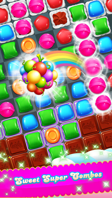 Emulate iPhone app Candy Sweet - New best match 3 puzzle using MyAndroid