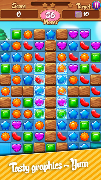 Emulate iPhone app Candy Tasty - Match 3 using MyAndroid Emulate iPhone app Candy Tasty - Match 3 using MyAndroid