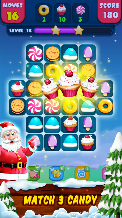 Emulate iPhone app Candy World - Christmas Games using MyAndroid Emulate iPhone app Candy World - Christmas Games using MyAndroid