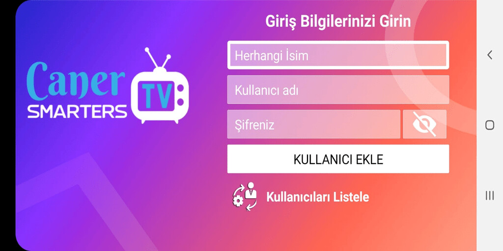 Run android online APK CANER TV SMARTES from MyAndroid or emulate CANER TV SMARTES using MyAndroid