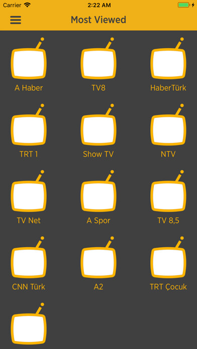 Emulate iPhone app Canlı Türk TV Kanalları using MyAndroid
