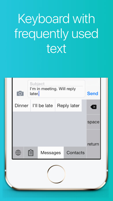 Emulate iPhone app CannedText - Keyboard with frequently used texts using MyAndroid Emulate iPhone app CannedText - Keyboard with frequently used texts using MyAndroid