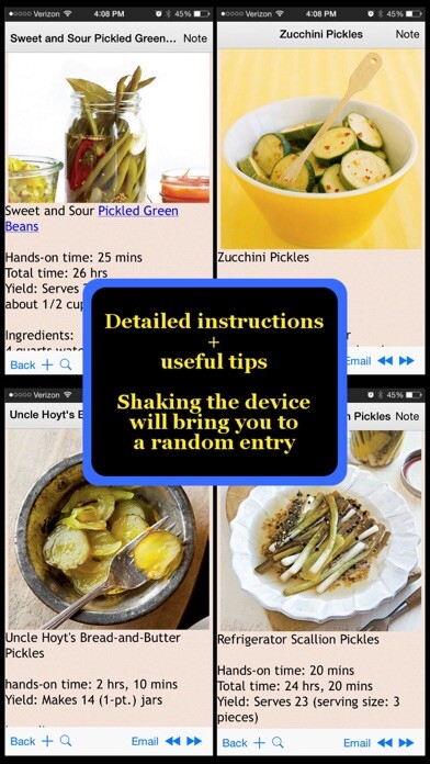 Emulate iPhone app Canning and Preserving Recipes using MyAndroid