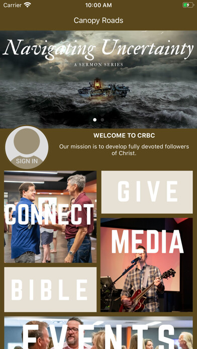 Emulate iPhone app Canopy Roads Baptist Church using MyAndroid Emulate iPhone app Canopy Roads Baptist Church using MyAndroid