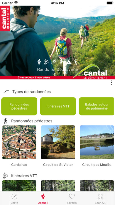Emulate iPhone app Cantal Rando & Découverte using MyAndroid