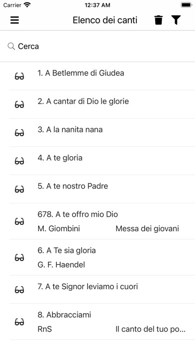 Emulate iPhone app Canti Liturgici per la Messa using MyAndroid