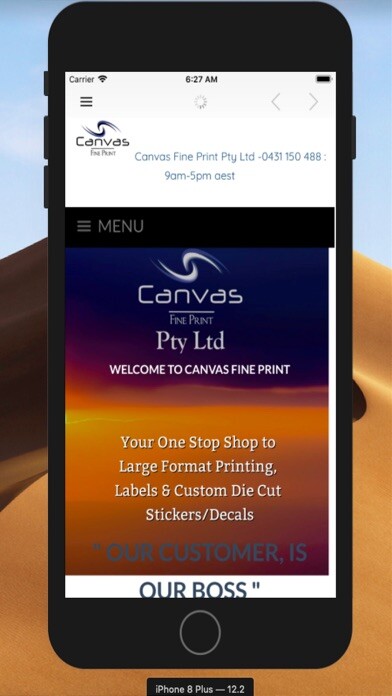 Emulate iPhone app canvas fine print using MyAndroid