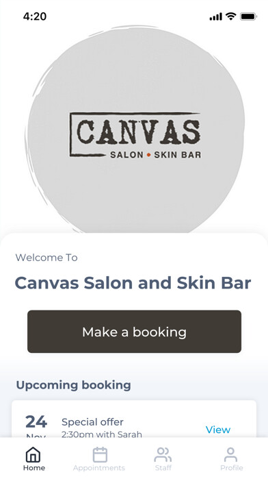 Emulate iPhone app Canvas Salon and Skin Bar using MyAndroid Emulate iPhone app Canvas Salon and Skin Bar using MyAndroid
