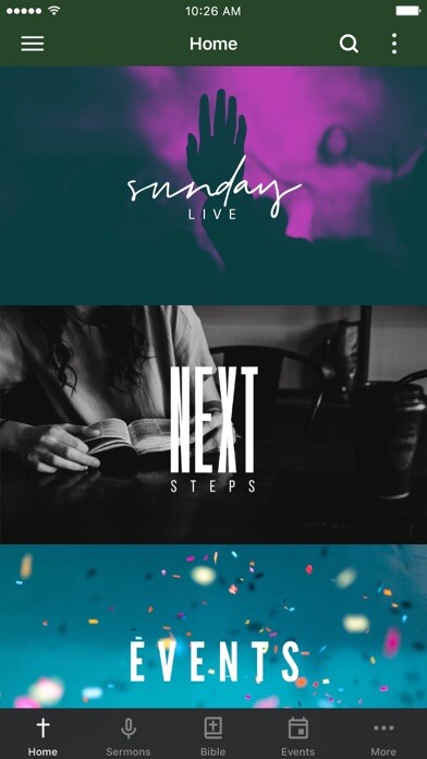 Emulate iPhone app Canyon Creek Church using MyAndroid