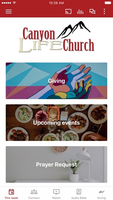 Emulate iPhone app Canyon Life Church using MyAndroid Emulate iPhone app Canyon Life Church using MyAndroid