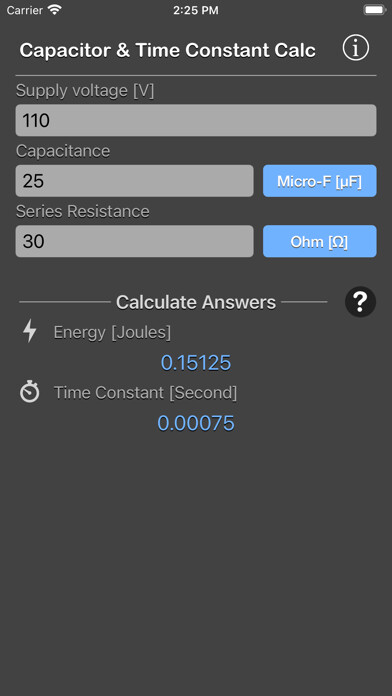 Emulate iPhone app Capacitor Calculator using MyAndroid Emulate iPhone app Capacitor Calculator using MyAndroid