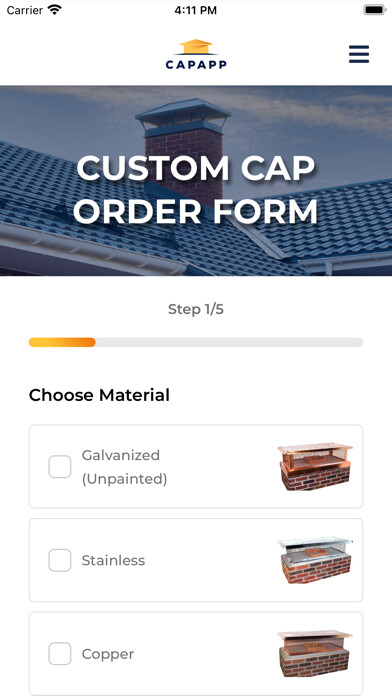 Emulate iPhone app CapApp - Chimney Cap Builder using MyAndroid Emulate iPhone app CapApp - Chimney Cap Builder using MyAndroid