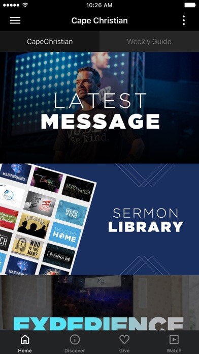 Emulate iPhone app Cape Christian Church using MyAndroid