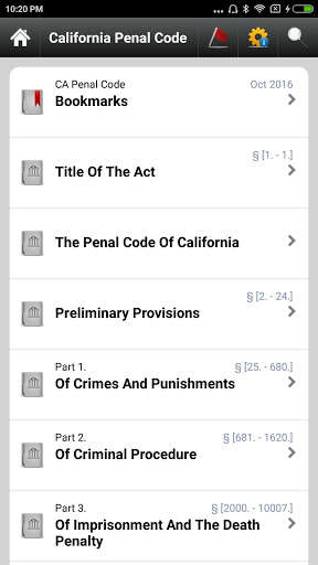 Run android online APK CA Penal Code (2017) from MyAndroid or emulate CA Penal Code (2017) using MyAndroid