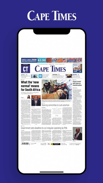 Emulate iPhone app Cape Times SA using MyAndroid